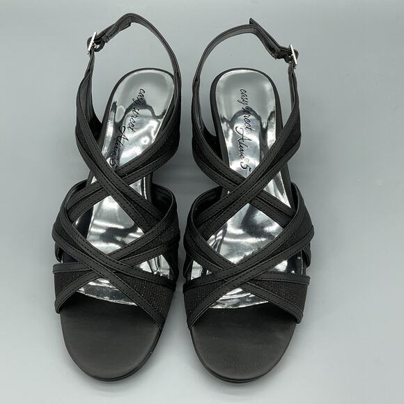NEW Easy Street Women’s Tristen Dance Flex Outsole Sandals Black Size 7N - Picture 3 of 10